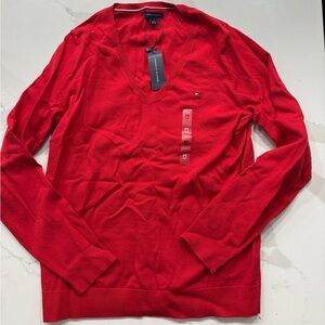 Tommy Hilfiger V-Neck Red Sweater